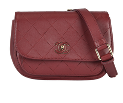 CC Flap Belt Bag, Leather, Burgundy, 28748291 (2019), DB, 3*